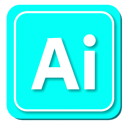 Icone personnalisée sur fond bleu clair de Illustrator