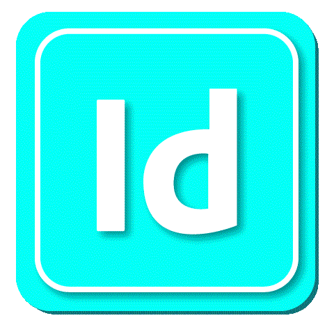 Icone personnalisée sur fond bleu clair de InDesign