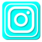 Icone personnalisée sur fond bleu clair de Instagram