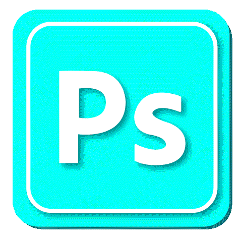 Icone personnalisée sur fond bleu clair de Photoshop