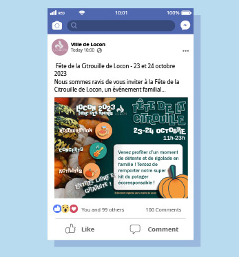 post facebook mockup de la fete de la citrouille